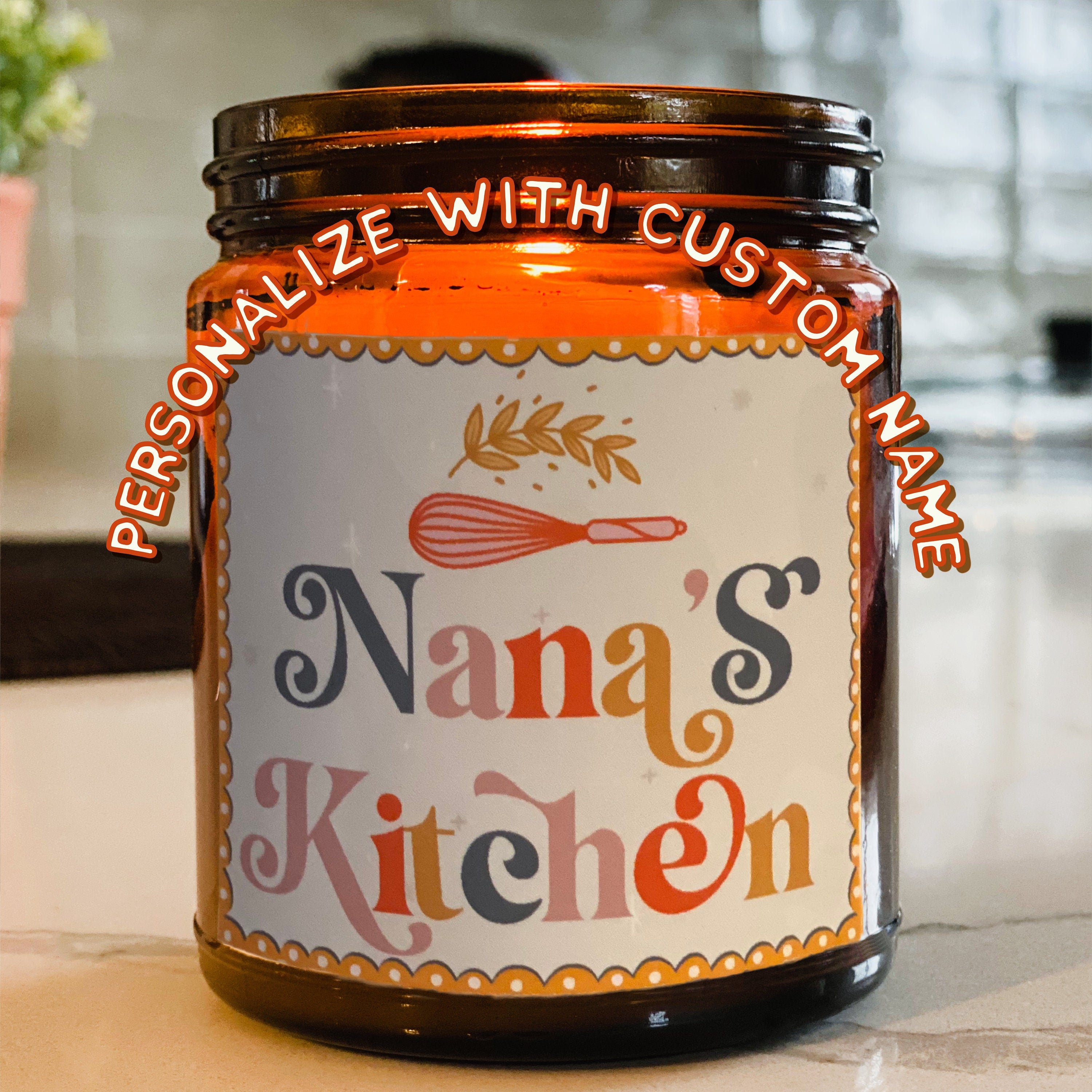 Custom Name Scented Candle, Personalized Mother's Day Gift, Custom Grandma Candle, Kitchen Island Decoration, Custom Best Friend Gift