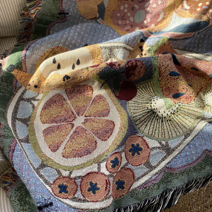 Personalized Picnic Blanket, Woven Beach Blanket, Lavender Aesthetic Decor, Granola Girl Aesthetic Tapestry, Mushroom Blanket, Family Gift
