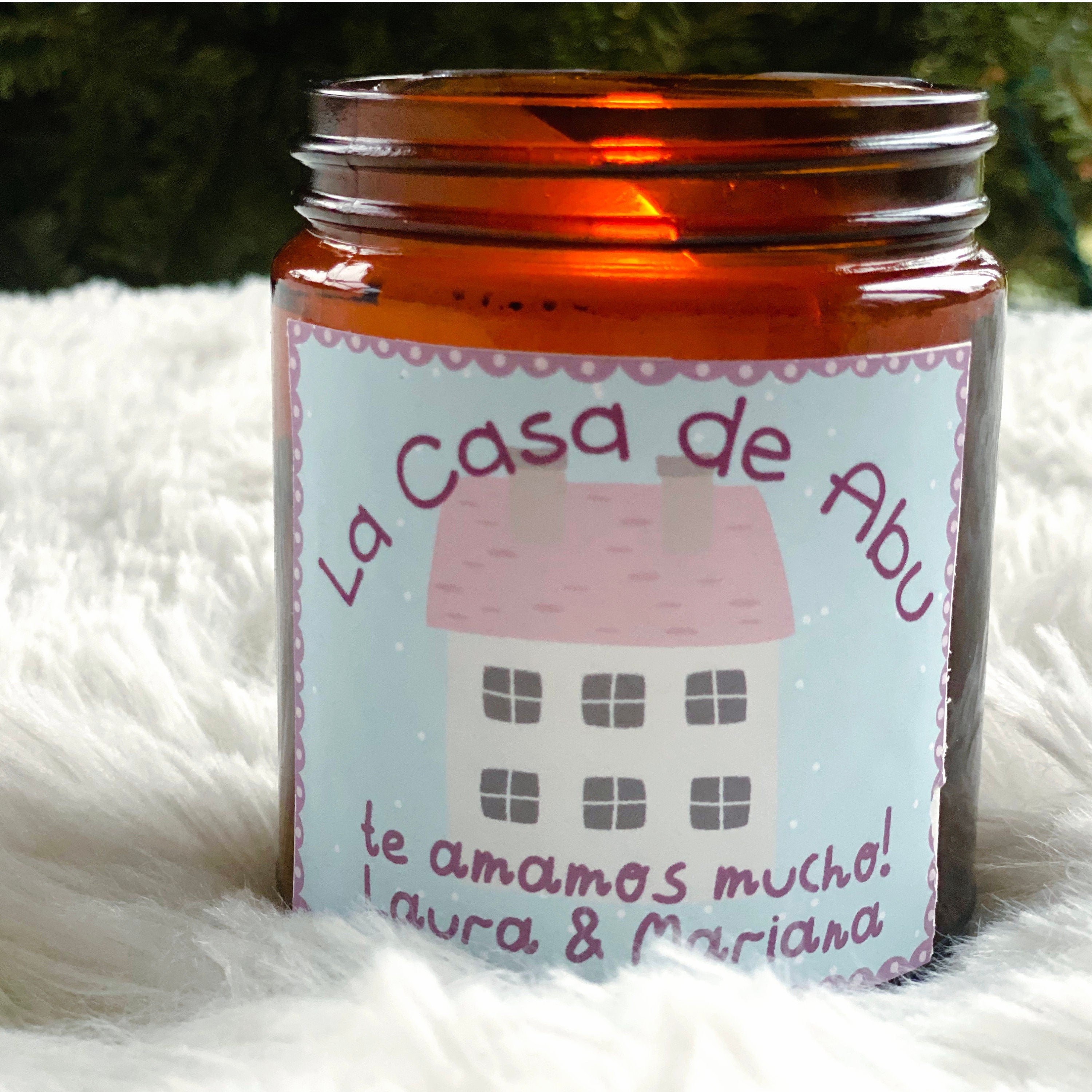 Personalized Scented Candle Mother's Day Gift Abuela Custom Candle Kitchen Island Decor Housewarming Gift for Grandma Vegan Soy Candle