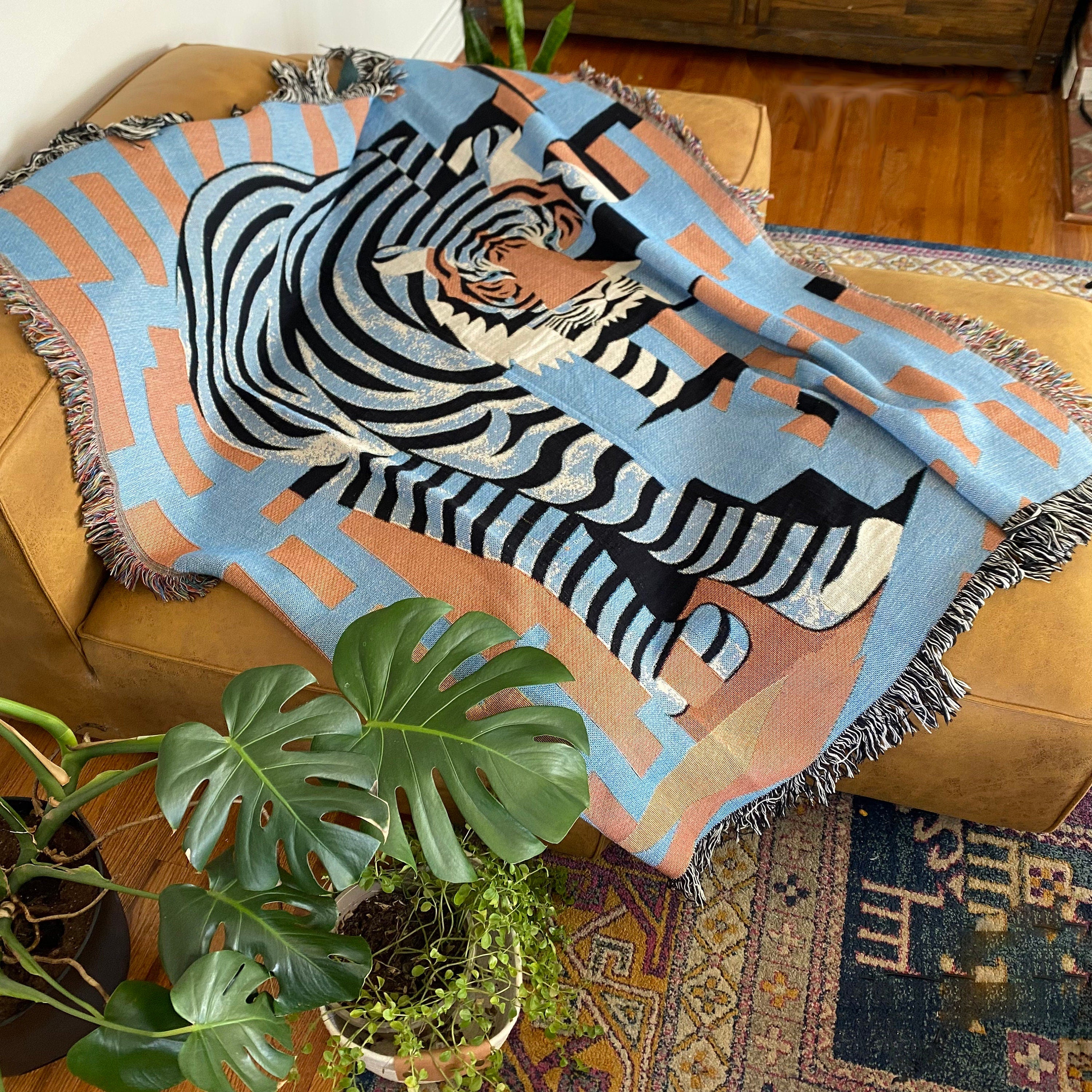 Custom Tapestry Wall Hanging, Personalized Graduation Gift, Tiger Dopamine Decor, Dorm Room Wall Tapestry, Tiger Picnic Blanket