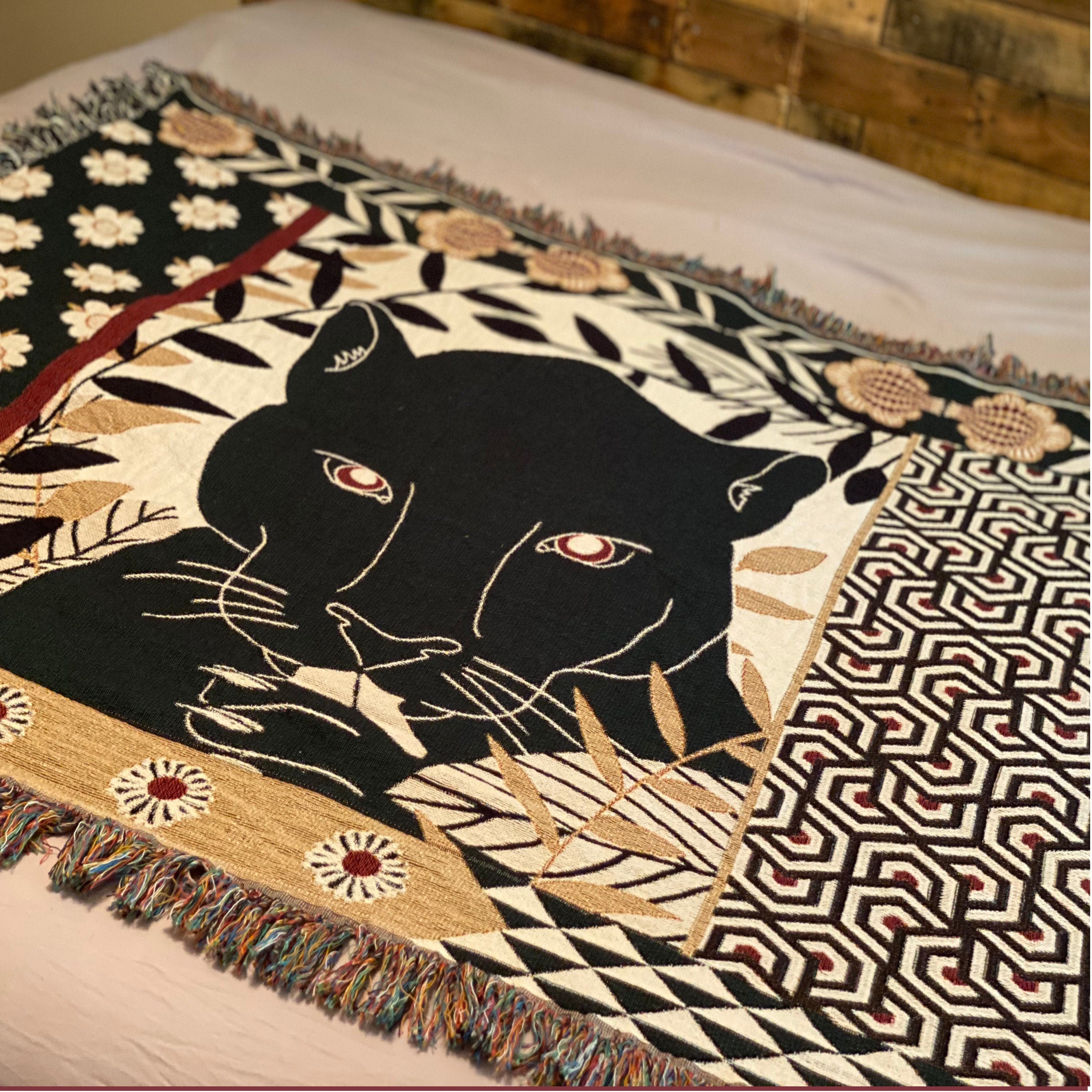 Maximalist Decor. Woven Blanket For Picnic. Beach Blanket For Picnic. Black Panther Woven Throw Blanket. Picnic Blanket