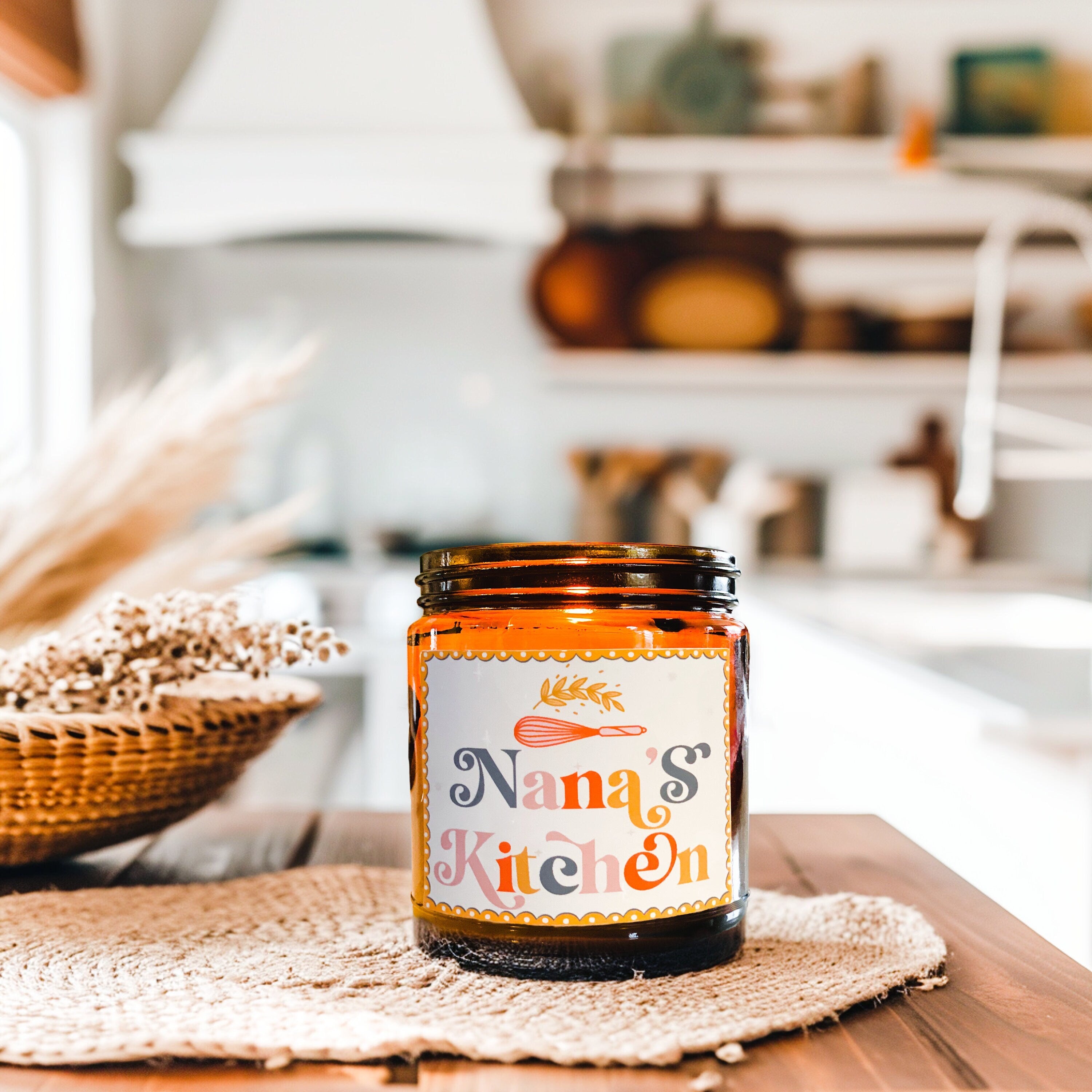 Custom Name Scented Candle, Personalized Mother's Day Gift, Custom Grandma Candle, Kitchen Island Decoration, Custom Best Friend Gift