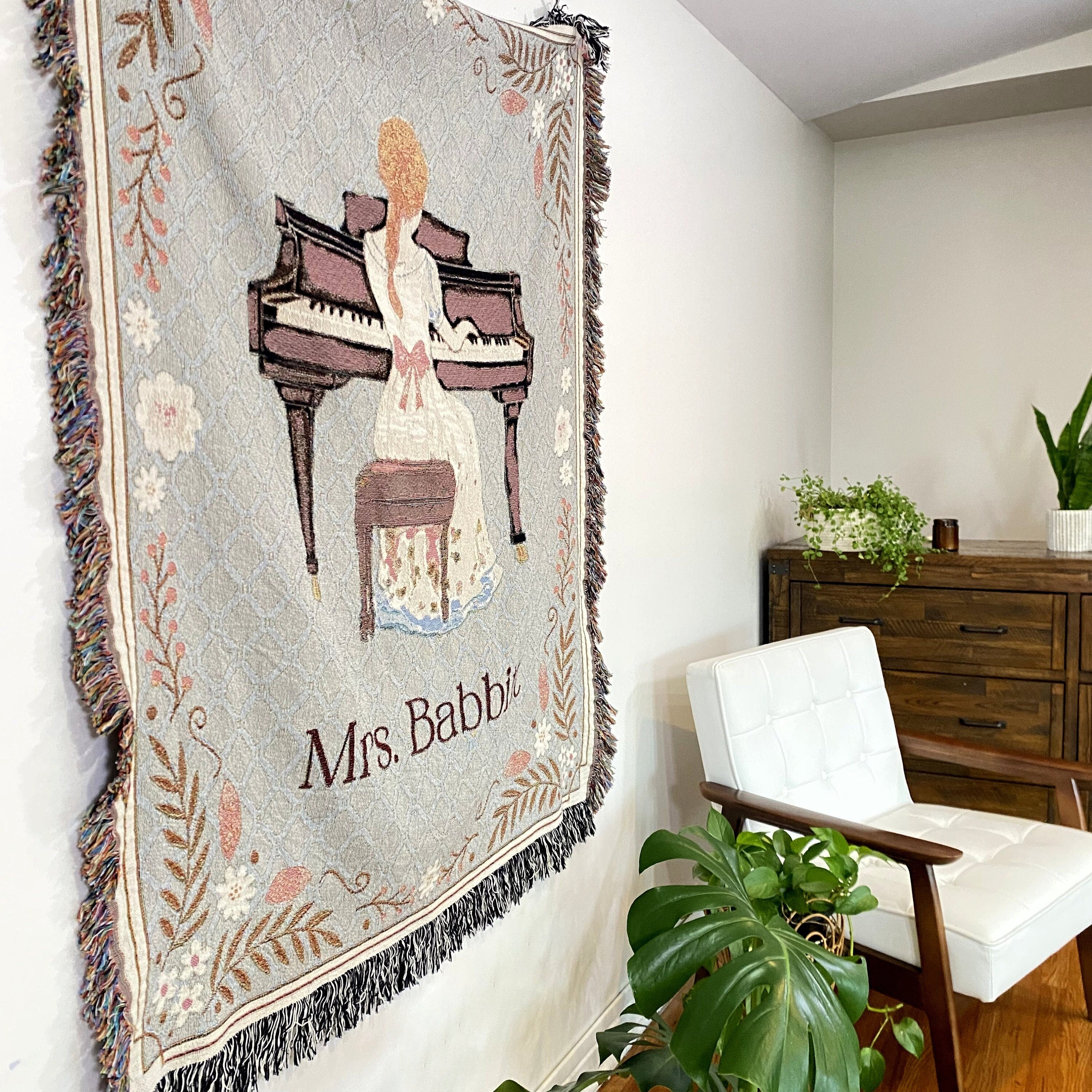 Personalized Coquette Tapestry, Pride And Prejudice Booknook Blanket, Custom Reading Nook Piano Woven Tapestry, Cottagecore  Room Decor