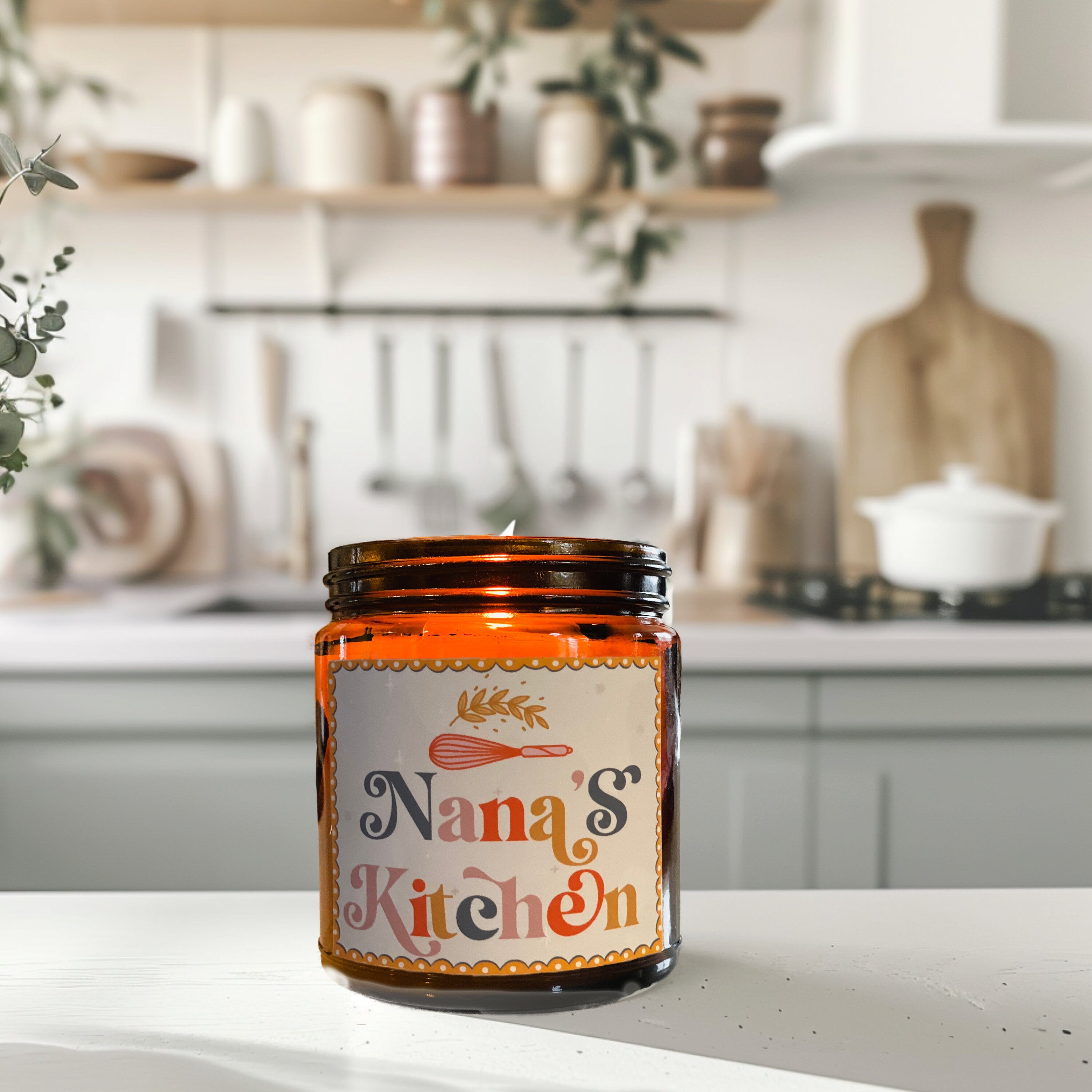 Custom Name Scented Candle, Personalized Mother's Day Gift, Custom Grandma Candle, Kitchen Island Decoration, Custom Best Friend Gift