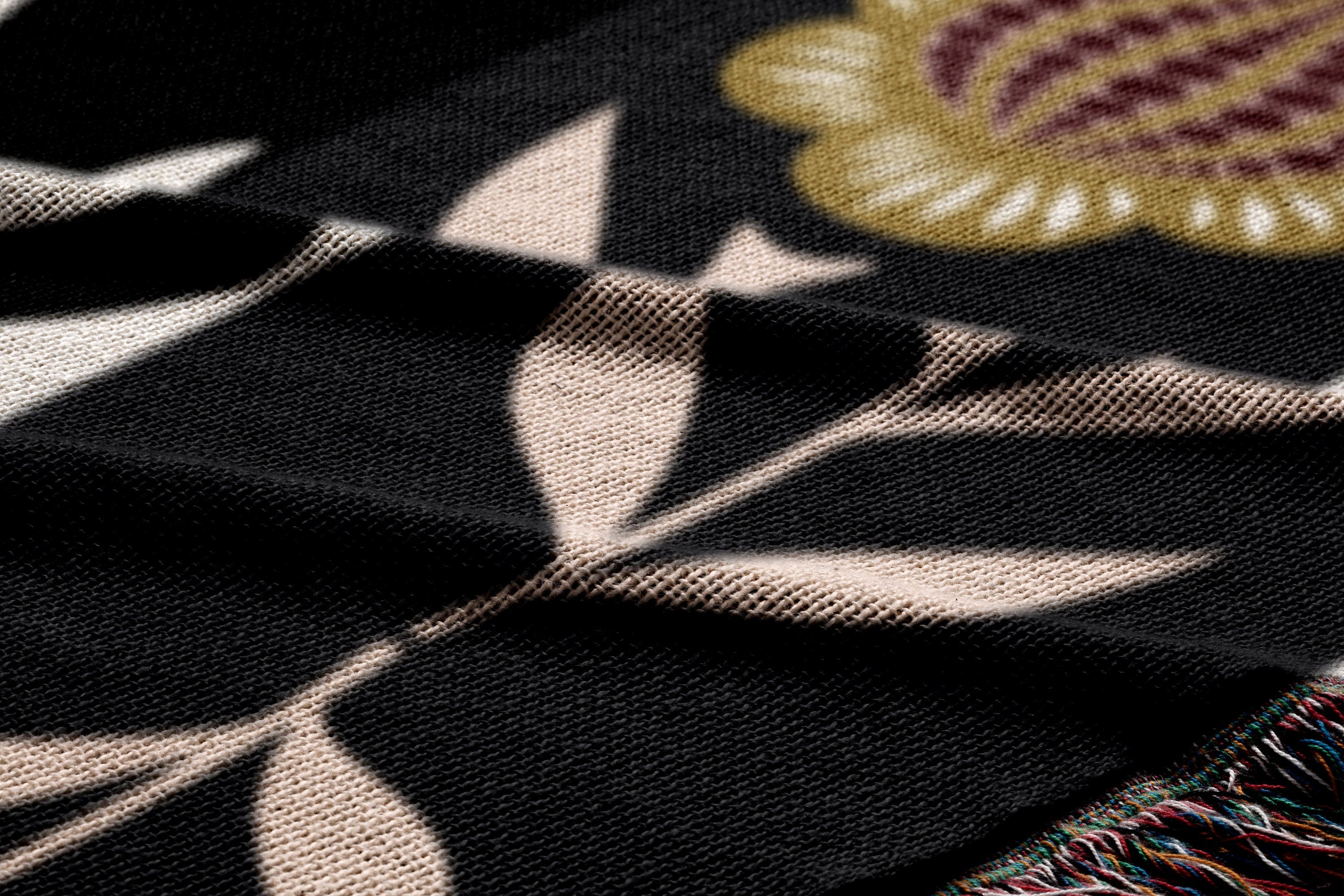 Teen Room Decor Aesthetic Black Throw Blanket Aesthetic Decor Personalized Gift. Eclectic Home Decor. Tapestry Aesthetic with Boho Colors.