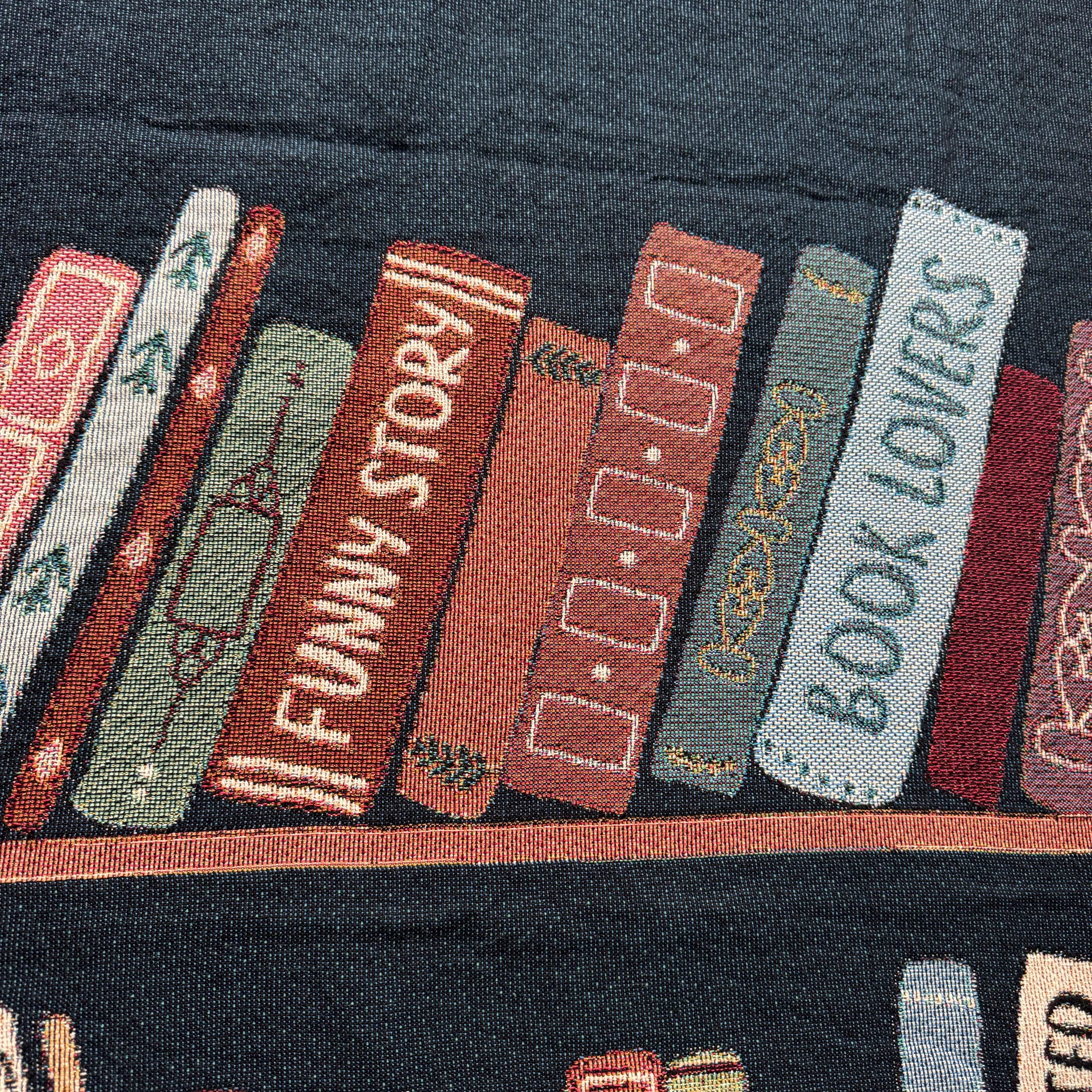 Book Lover Throw Blanket Bookish Woven Tapestry Personalized Gift For Readers Personalized Gift Bookshelf And Plants Decor