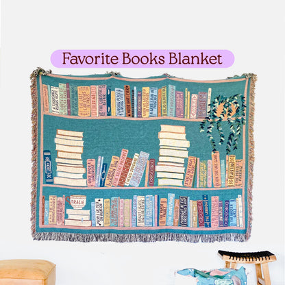 Favorite Books Gift, Bookish Throw Blanket,  Gift For Bookworm, Custom Books Tapestry, Reading Nook Decor, Booknook Book Lover Gift