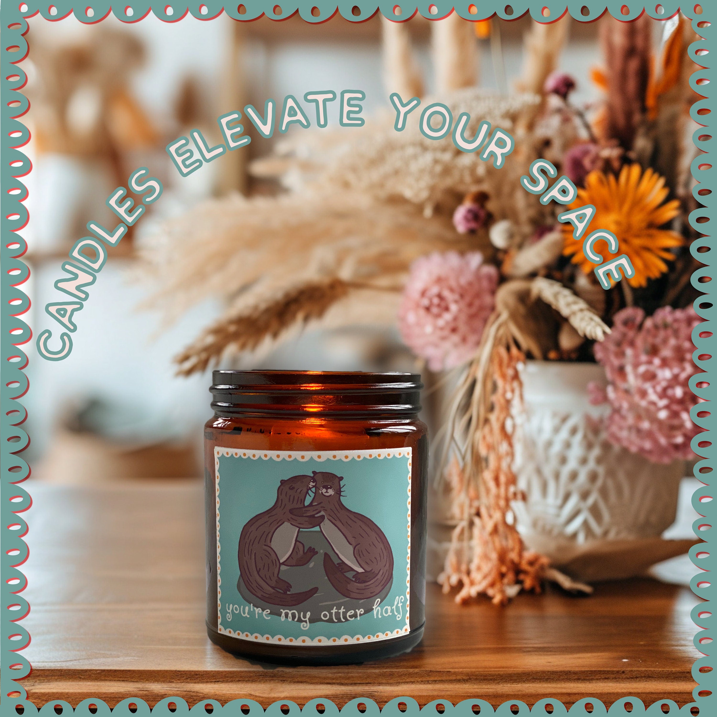 You're My Otter Half Cute Scented Candle , Booknook Gift, Book Nook Decor, Cute Aesthetic Gift, Natural Soy Wax, Hygge time, Reading Nook