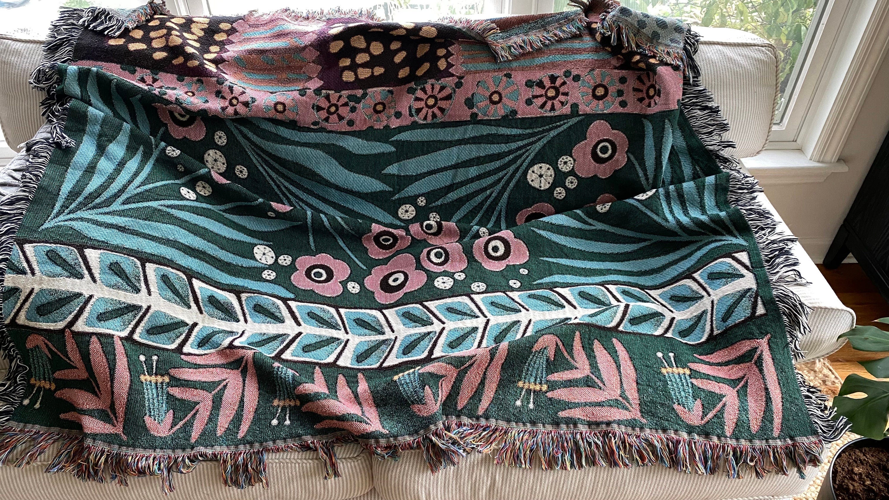 Boho Woven Wall Hanging Custom Woven Tapestry Aesthetic Eclectic Woven Throw Blanket Throw Blanket Couch Christmas Gift For Girlfriend