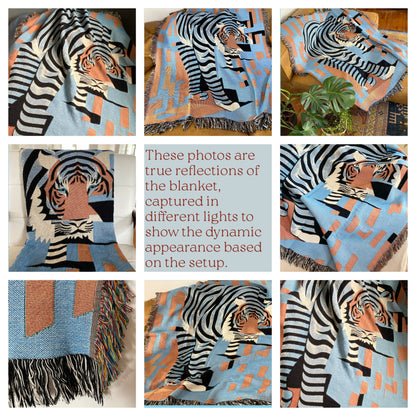 Custom Tapestry Wall Hanging, Personalized Graduation Gift, Tiger Dopamine Decor, Dorm Room Wall Tapestry, Tiger Picnic Blanket