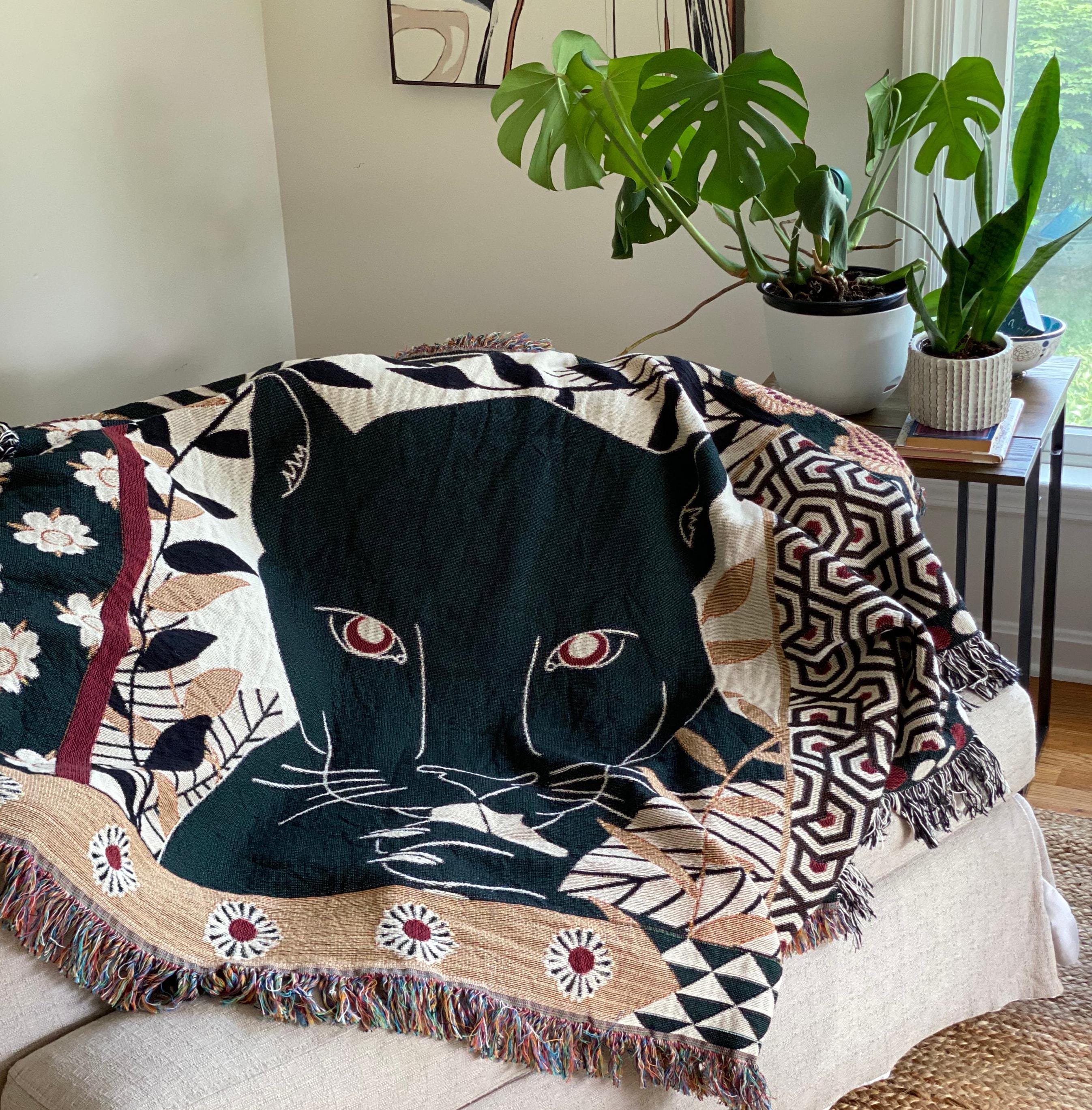 Maximalist Decor. Woven Blanket For Picnic. Beach Blanket For Picnic. Black Panther Woven Throw Blanket. Picnic Blanket