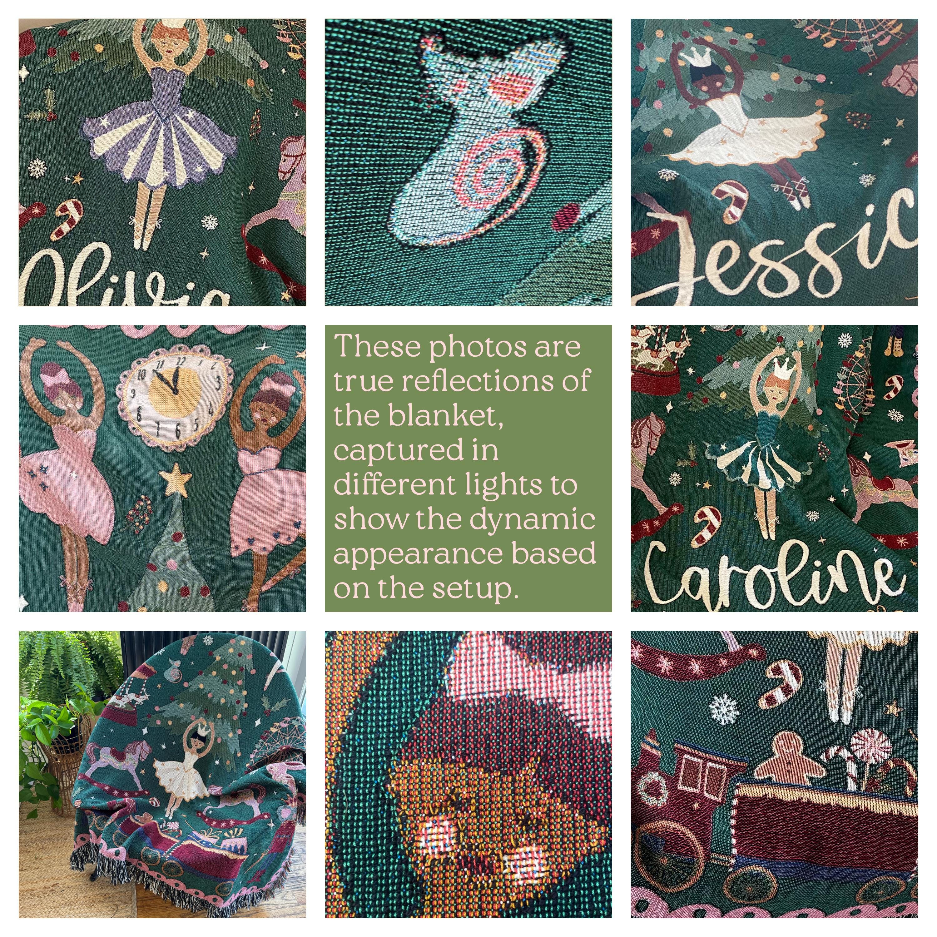 Christmas Woven Blanket Personalized Christmas Gift  Christmas Tree Decorations Tapestry Woven Blanket Cozy Holiday Decor