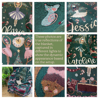 Christmas Woven Blanket Personalized Christmas Gift  Christmas Tree Decorations Tapestry Woven Blanket Cozy Holiday Decor
