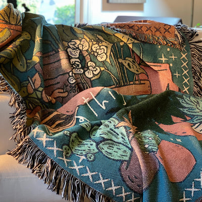The Very Green Corner Woven Blanket