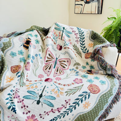 The Coquette Garden Woven Blanket