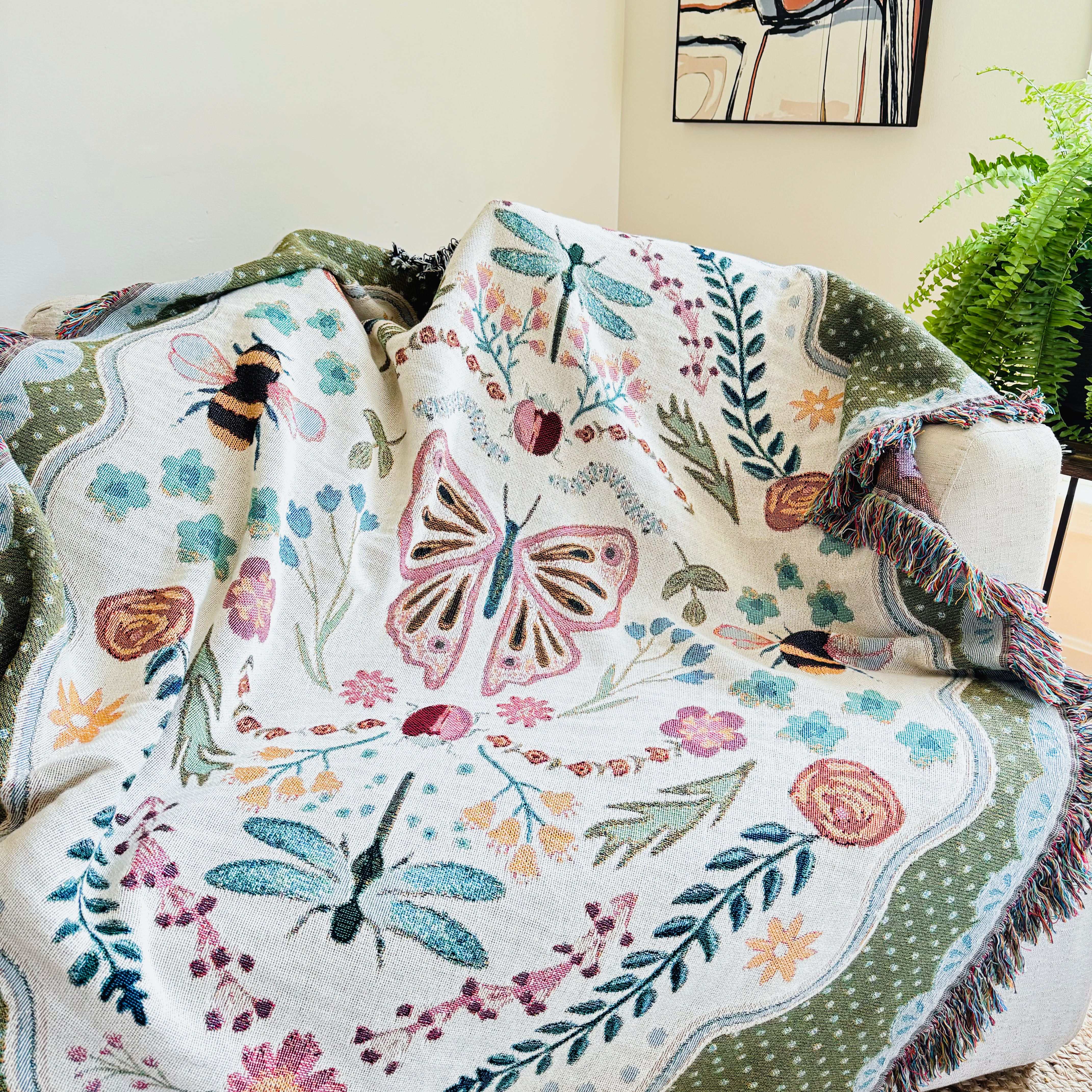 The Coquette Garden Woven Blanket