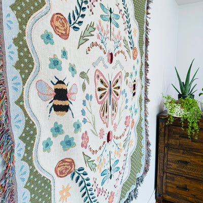 The Coquette Garden Woven Blanket
