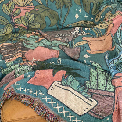 The Very Green Corner Woven Blanket