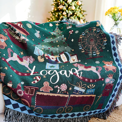 The Christmas Morning Woven Blanket