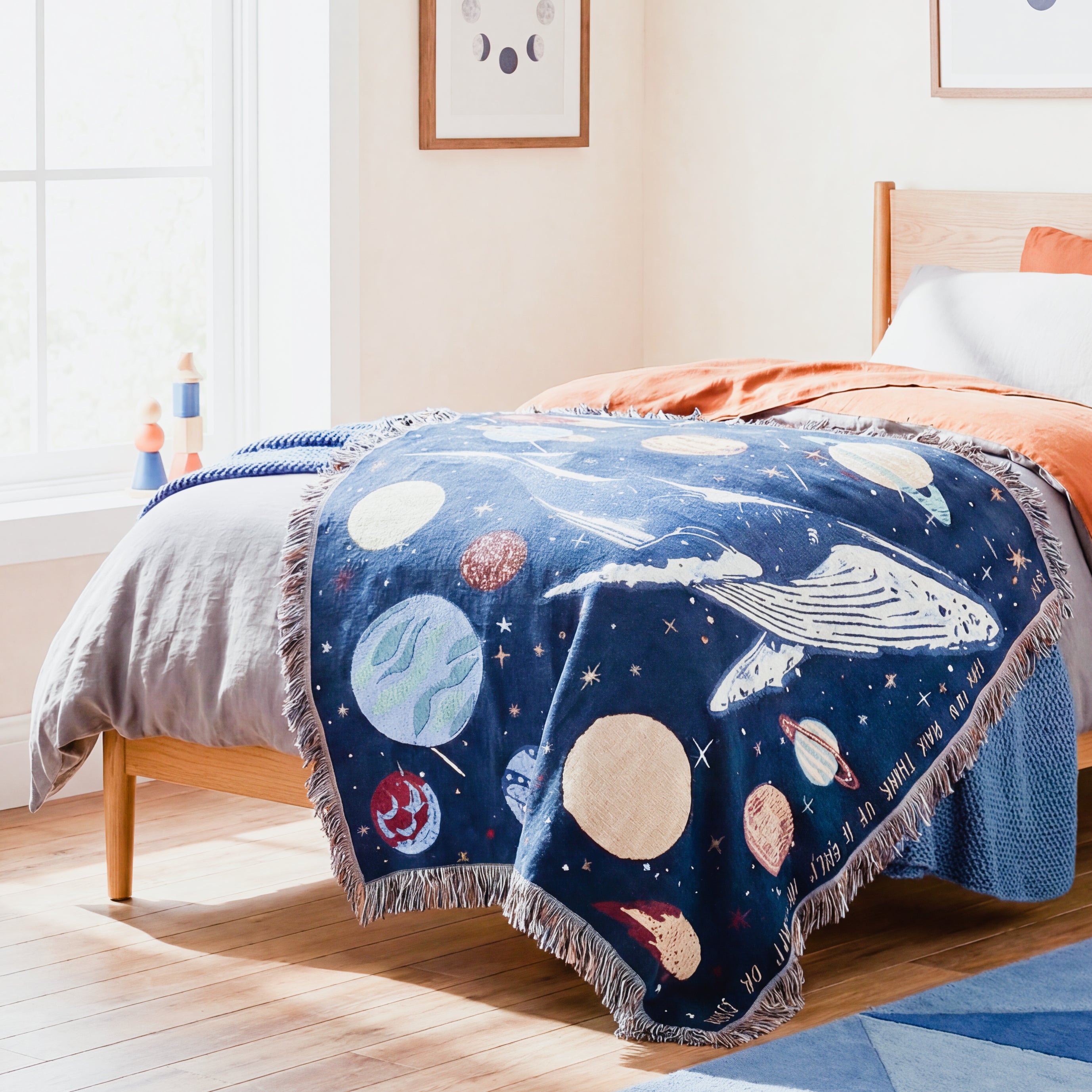 The Curious-est of Minds Woven Blanket