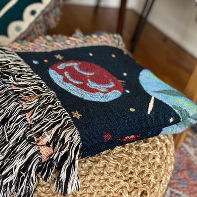 The Curious-est of Minds Woven Blanket