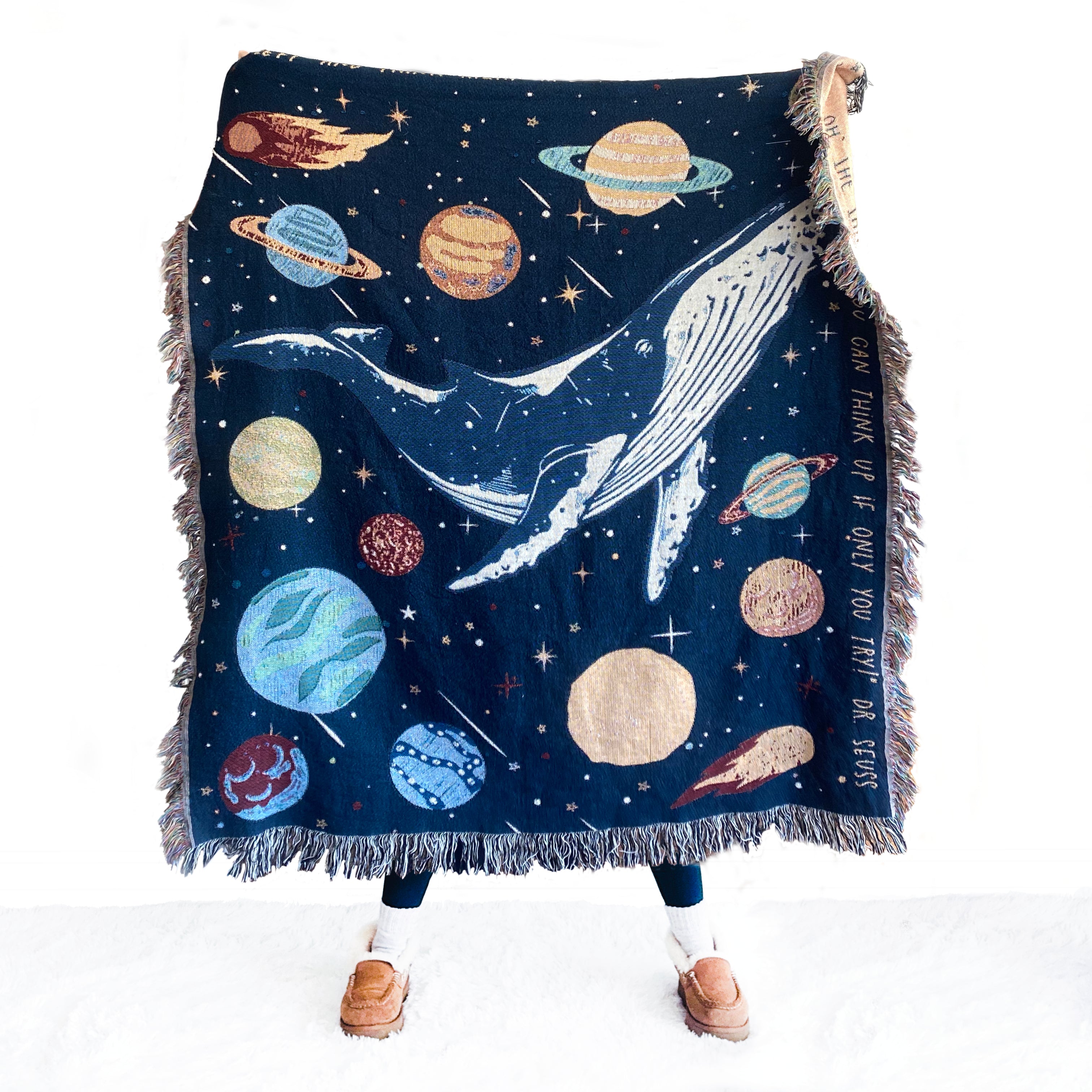 The Curious-est of Minds Woven Blanket