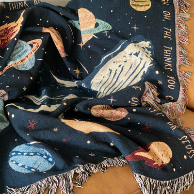 The Curious-est of Minds Woven Blanket