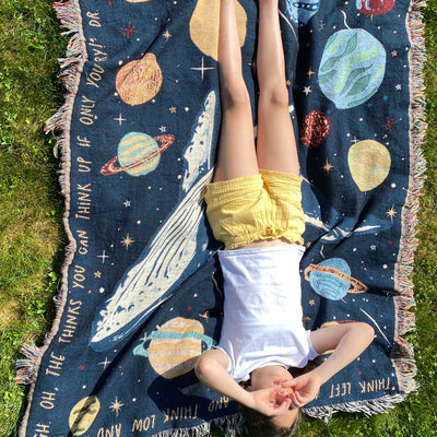 The Curious-est of Minds Woven Blanket