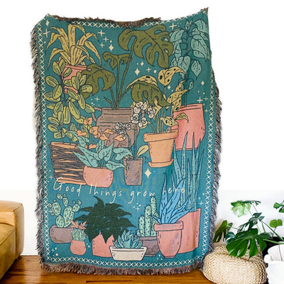 The Very Green Corner Woven Blanket
