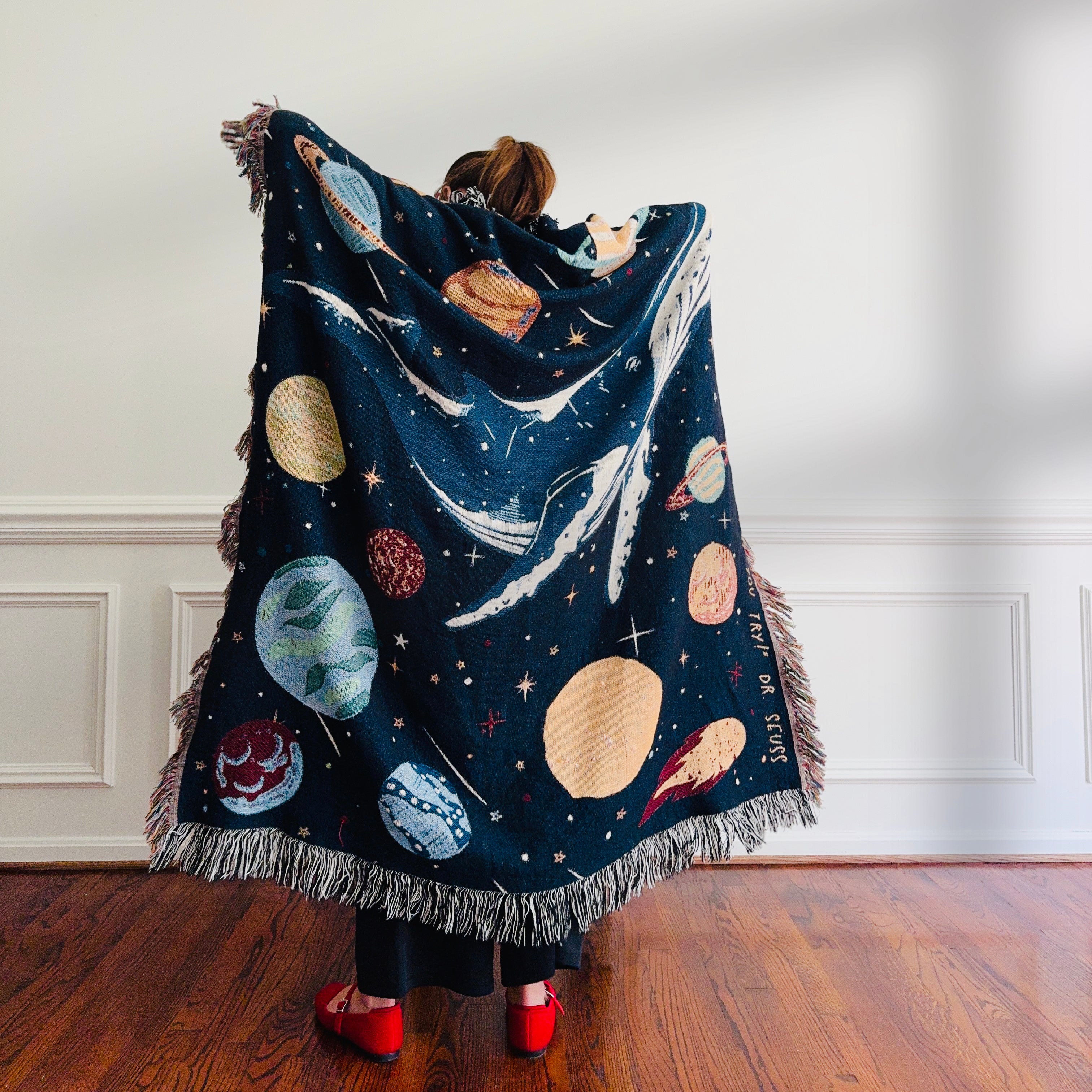 The Curious-est of Minds Woven Blanket