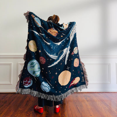 The Curious-est of Minds Woven Blanket