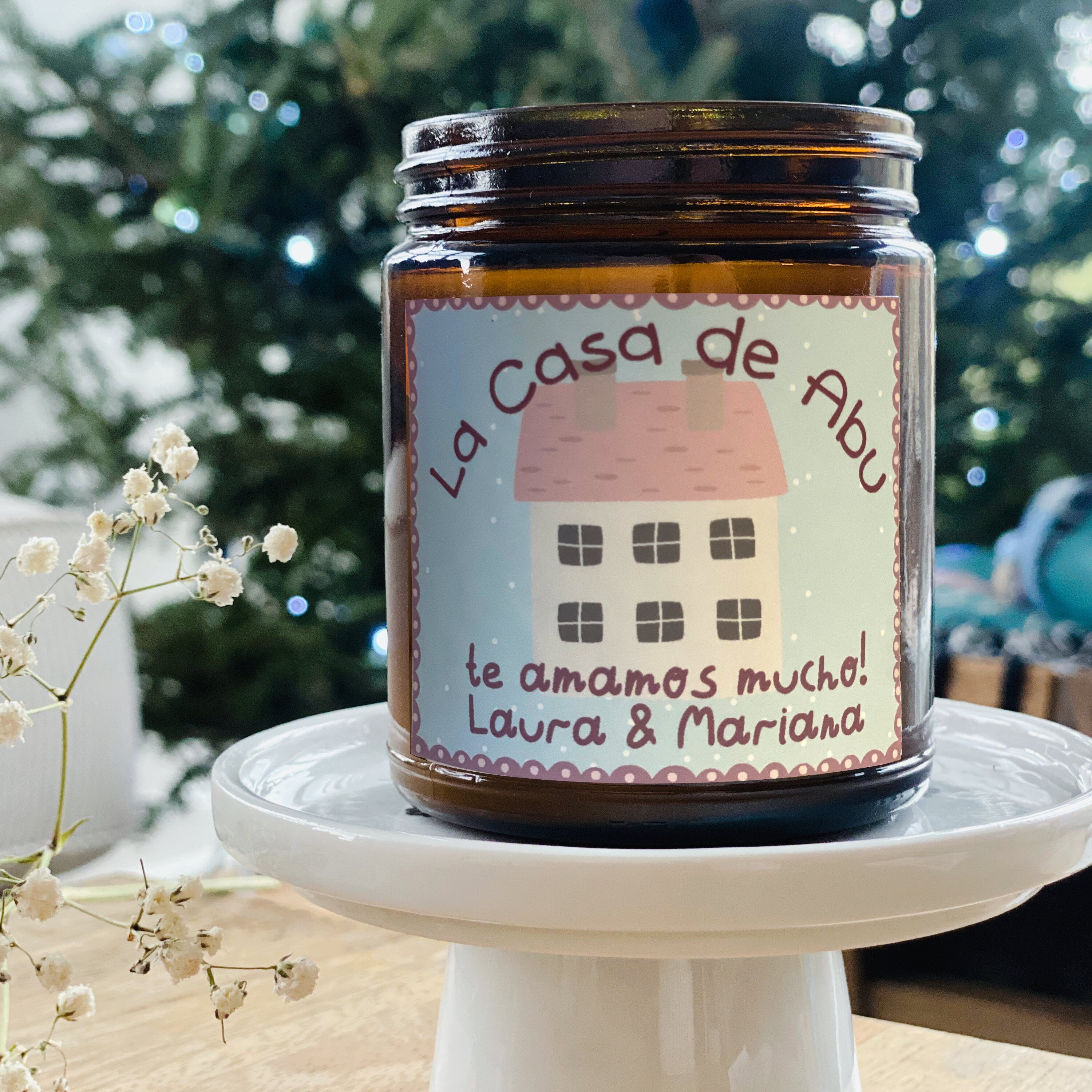 Personalized Scented Candle Mother's Day Gift Abuela Custom Candle Kitchen Island Decor Housewarming Gift for Grandma Vegan Soy Candle