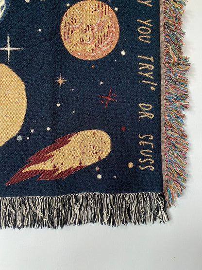 Personalized Throw Blanket Celestial Whale Tapestry Aesthetic Decor Boys Girls Room Custom Birthday Gift