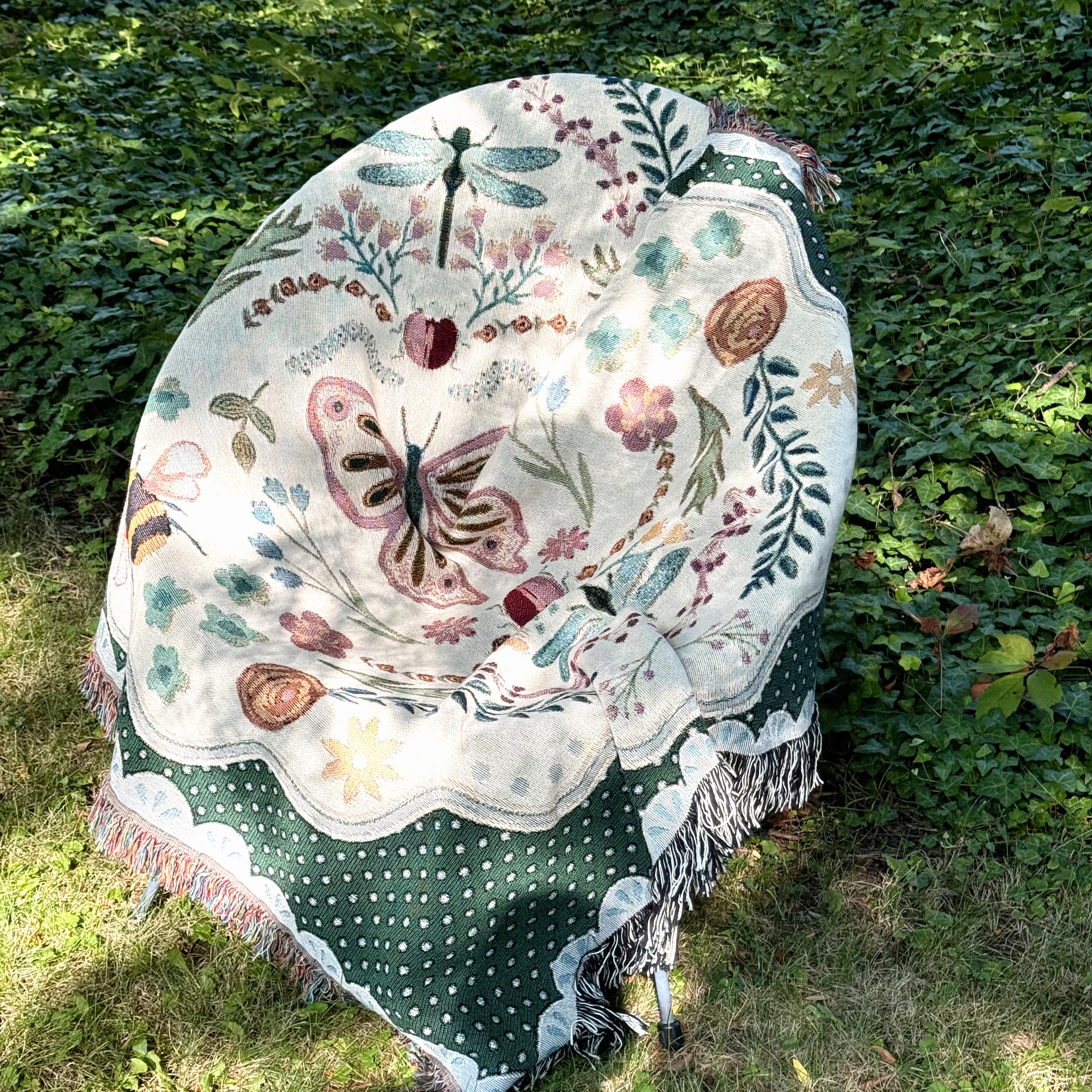 Coquette Woven Cotton Blanket: Cottagecore Aesthetic Wall Hanging Tapestry, College Apartment Aesthetic, Maximalist Decor Whimsical Room