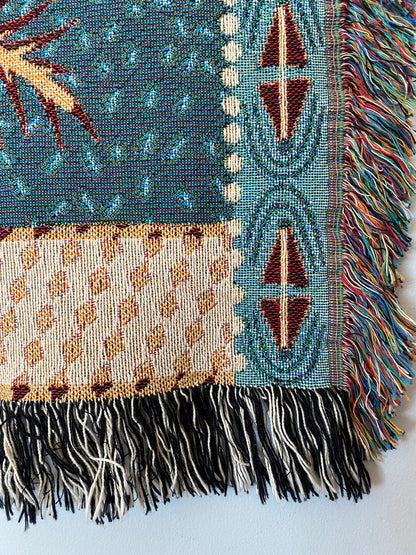 Eclectic Woven Throw Blanket. Maximalist Bedroom - Tapestry Aesthetic. Tiger Boho Throw Blanket. Gift For Her. Girl Power Gift.