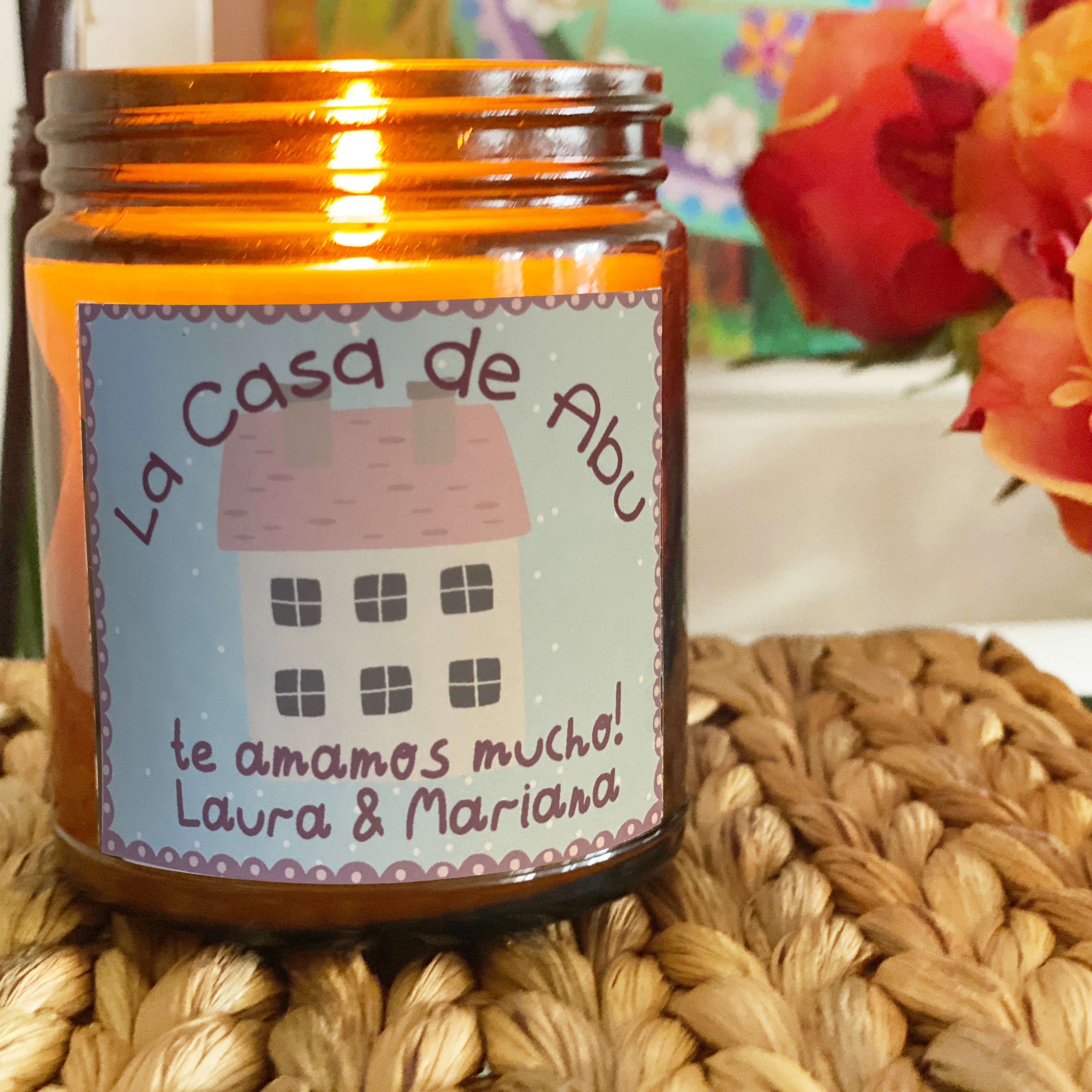 Personalized Scented Candle Mother's Day Gift Abuela Custom Candle Kitchen Island Decor Housewarming Gift for Grandma Vegan Soy Candle