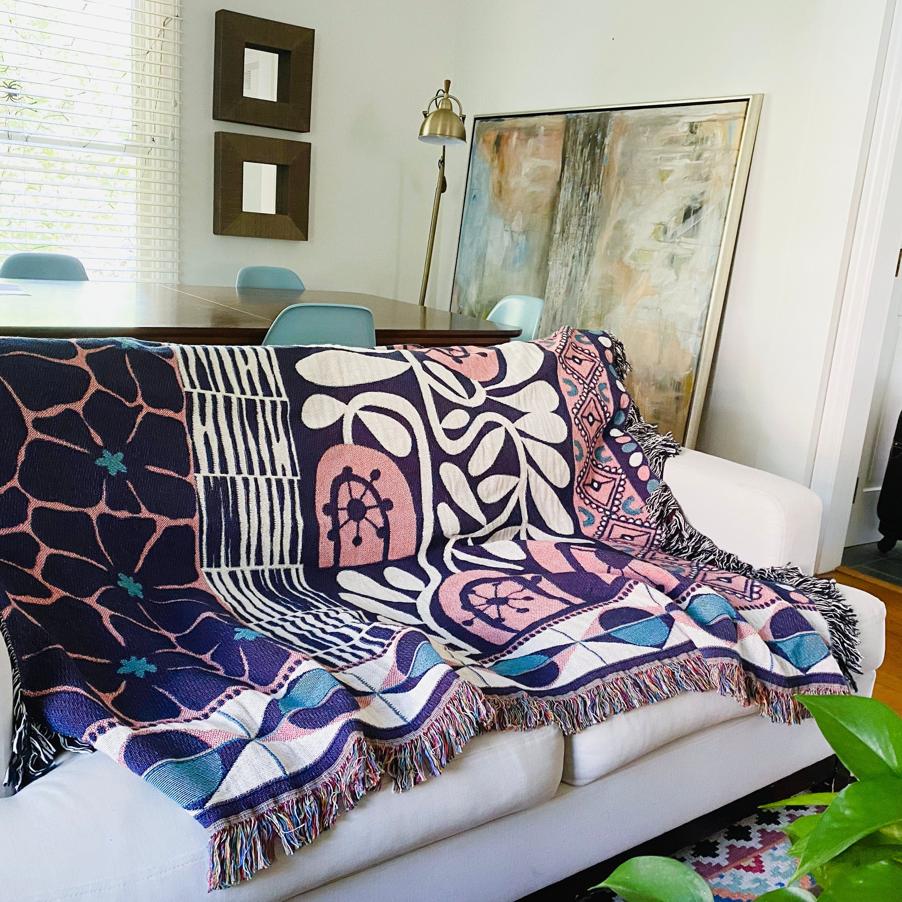 Boho Woven Tapestry, Eclectic Throw Blanket, Valentines Gift For Girlfriend, Boho Aesthetic Decor, Room Decor For Teens, Abstract Tapestry