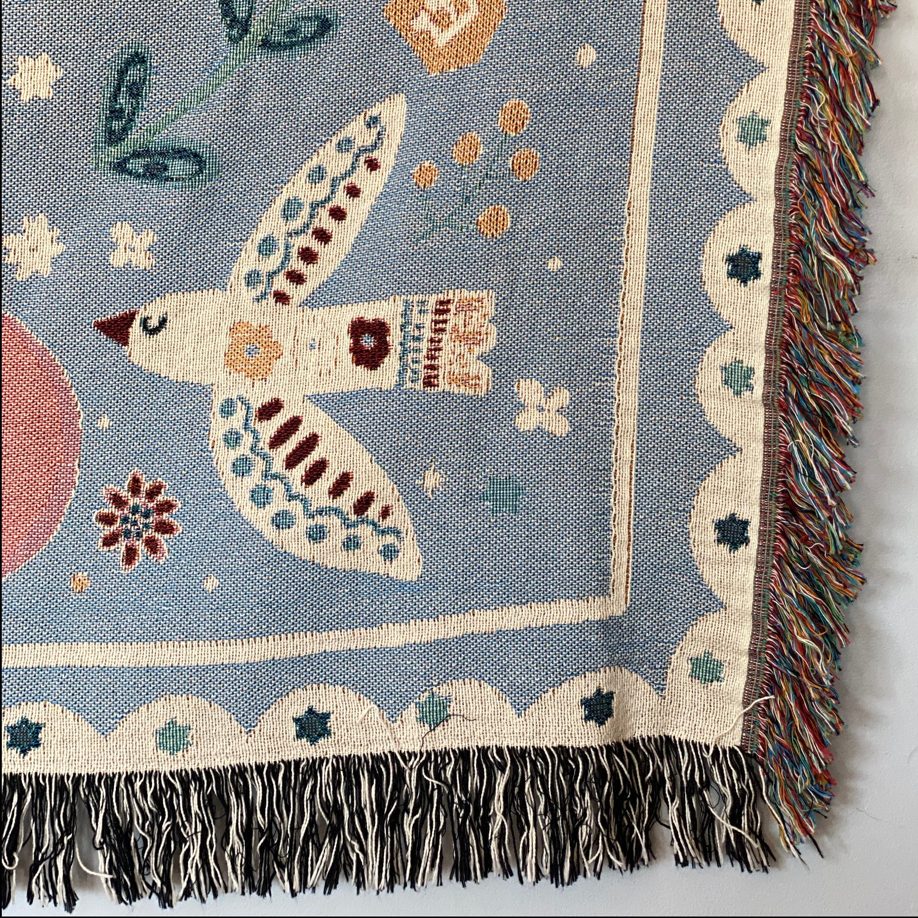 Personalized Menorah Woven Blanket, Judaica Home Blessing Gift,  Jewish Heritage & Solidarity, Personalized Hanukkah Gift, Pomegranate Decor