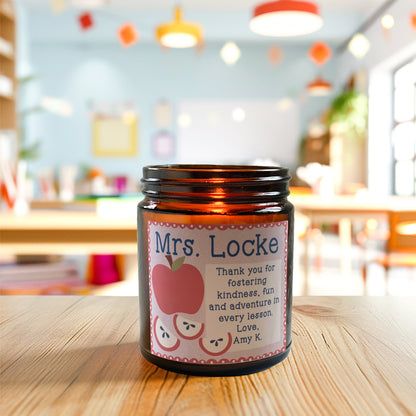 Custom Gift For Teacher Candle for Classroom Decor Teacher Appreciation Gifts Personalized Candle for Teacher End Of School Gift For Teacher