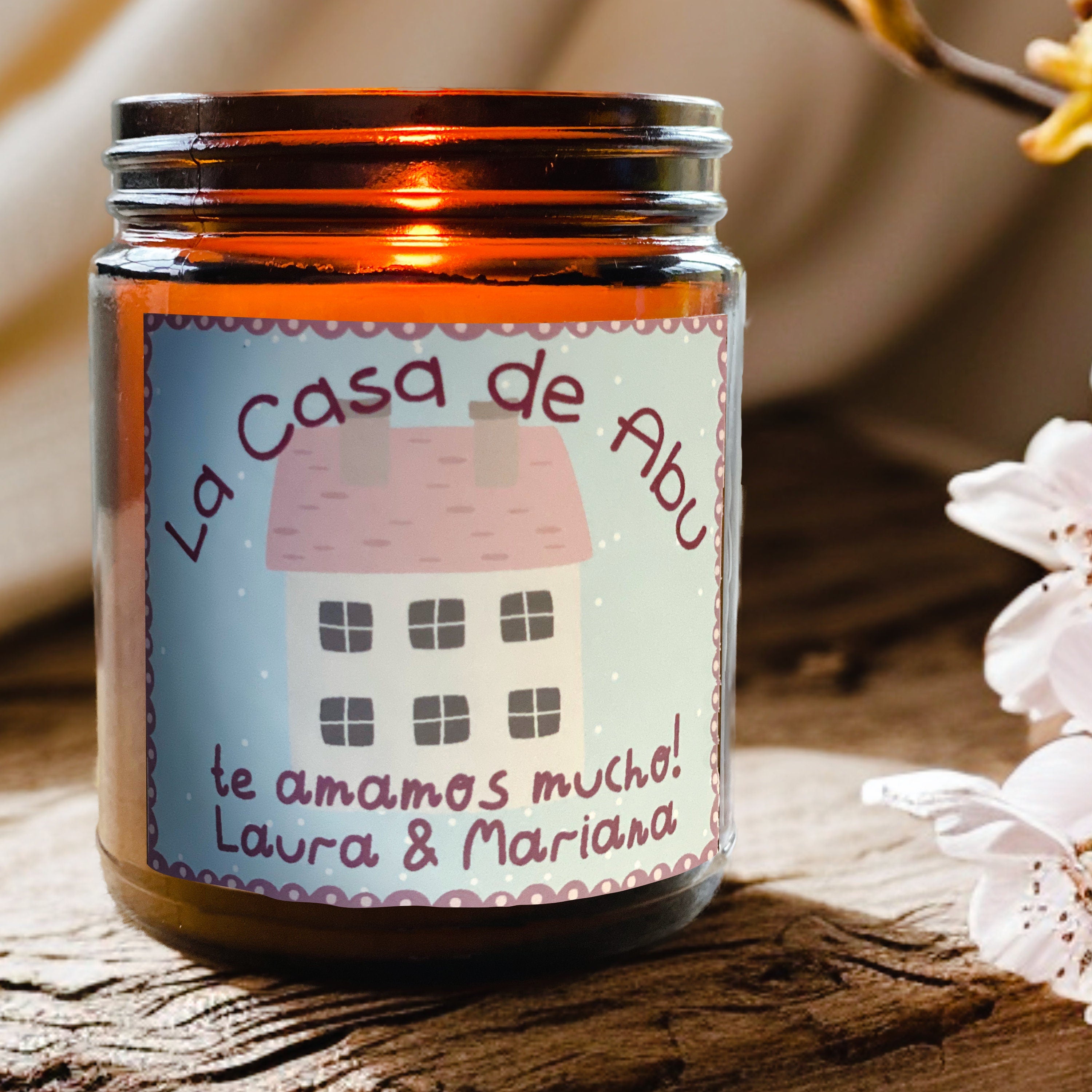Personalized Scented Candle Mother's Day Gift Abuela Custom Candle Kitchen Island Decor Housewarming Gift for Grandma Vegan Soy Candle