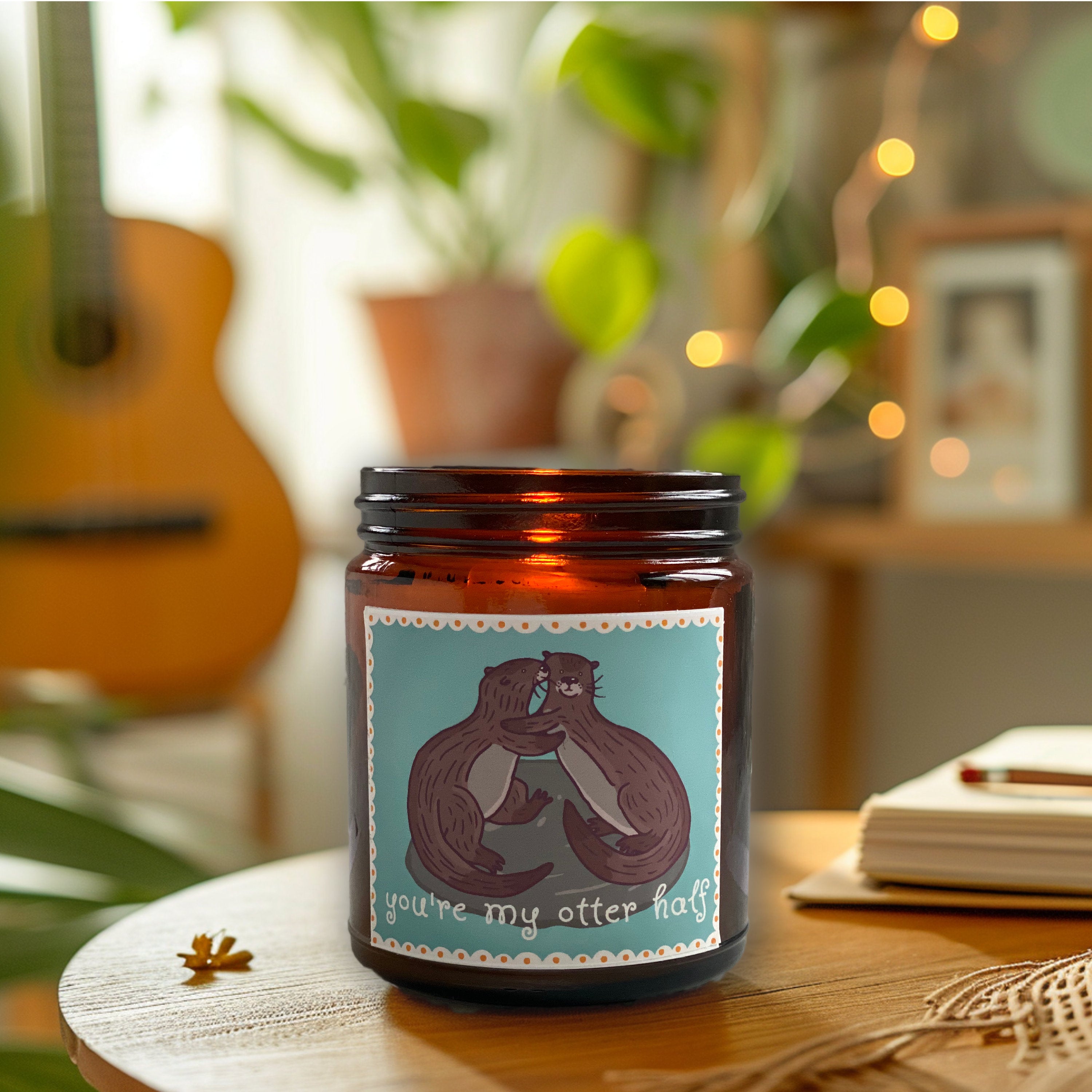 You're My Otter Half Cute Scented Candle , Booknook Gift, Book Nook Decor, Cute Aesthetic Gift, Natural Soy Wax, Hygge time, Reading Nook