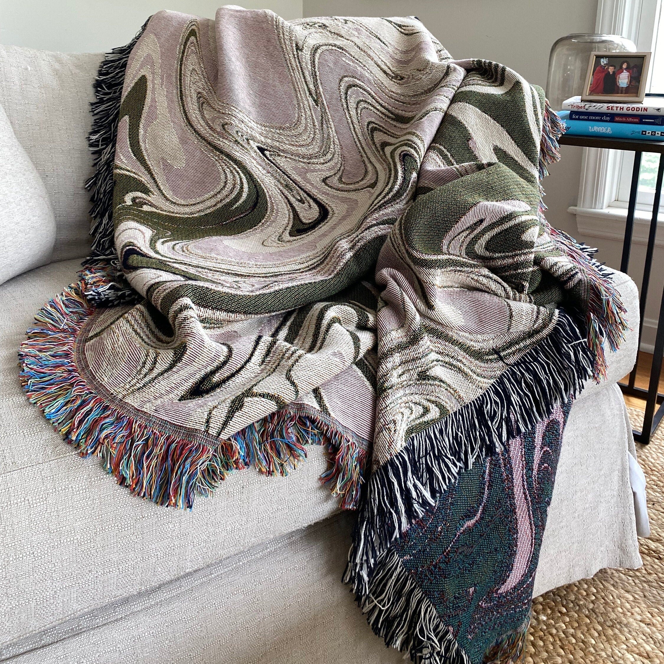 Wall Tapestry Dorm Decor Eclectic Woven Throw Blanket Boho Maximalist Room Decor Hygge Gift For Her College Tapestry Aesthetic Booknook