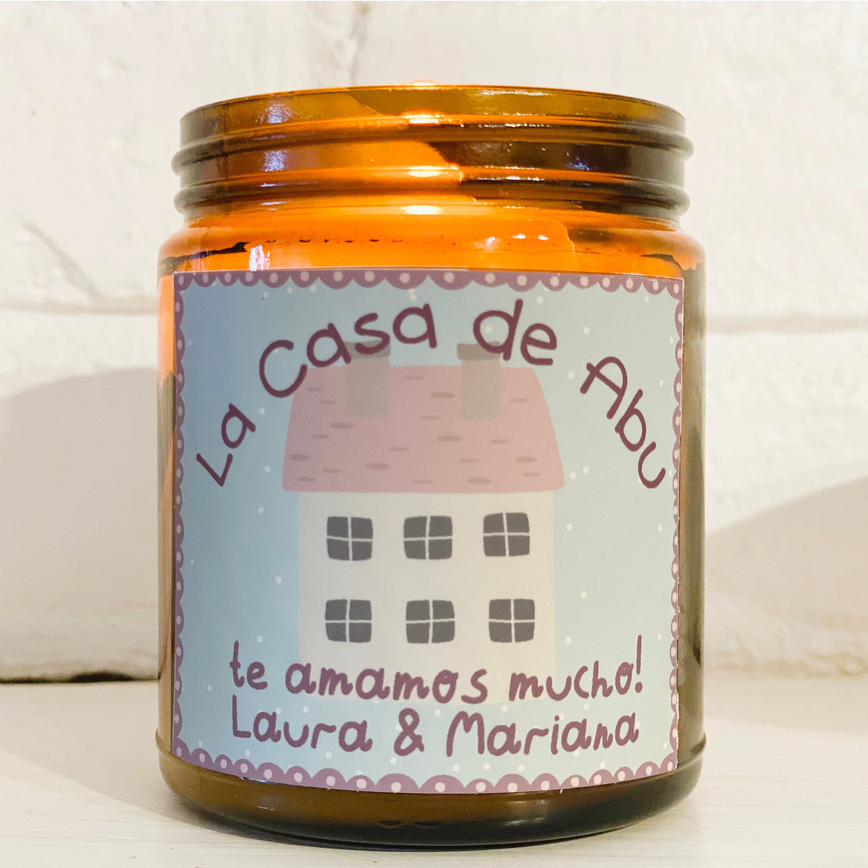 Personalized Scented Candle Mother's Day Gift Abuela Custom Candle Kitchen Island Decor Housewarming Gift for Grandma Vegan Soy Candle