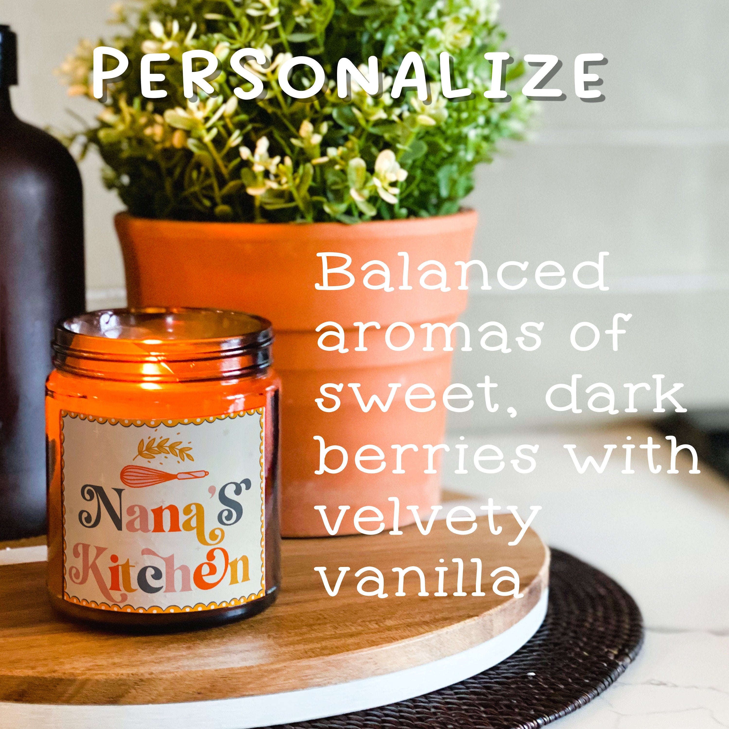 Custom Name Scented Candle, Personalized Mother's Day Gift, Custom Grandma Candle, Kitchen Island Decoration, Custom Best Friend Gift