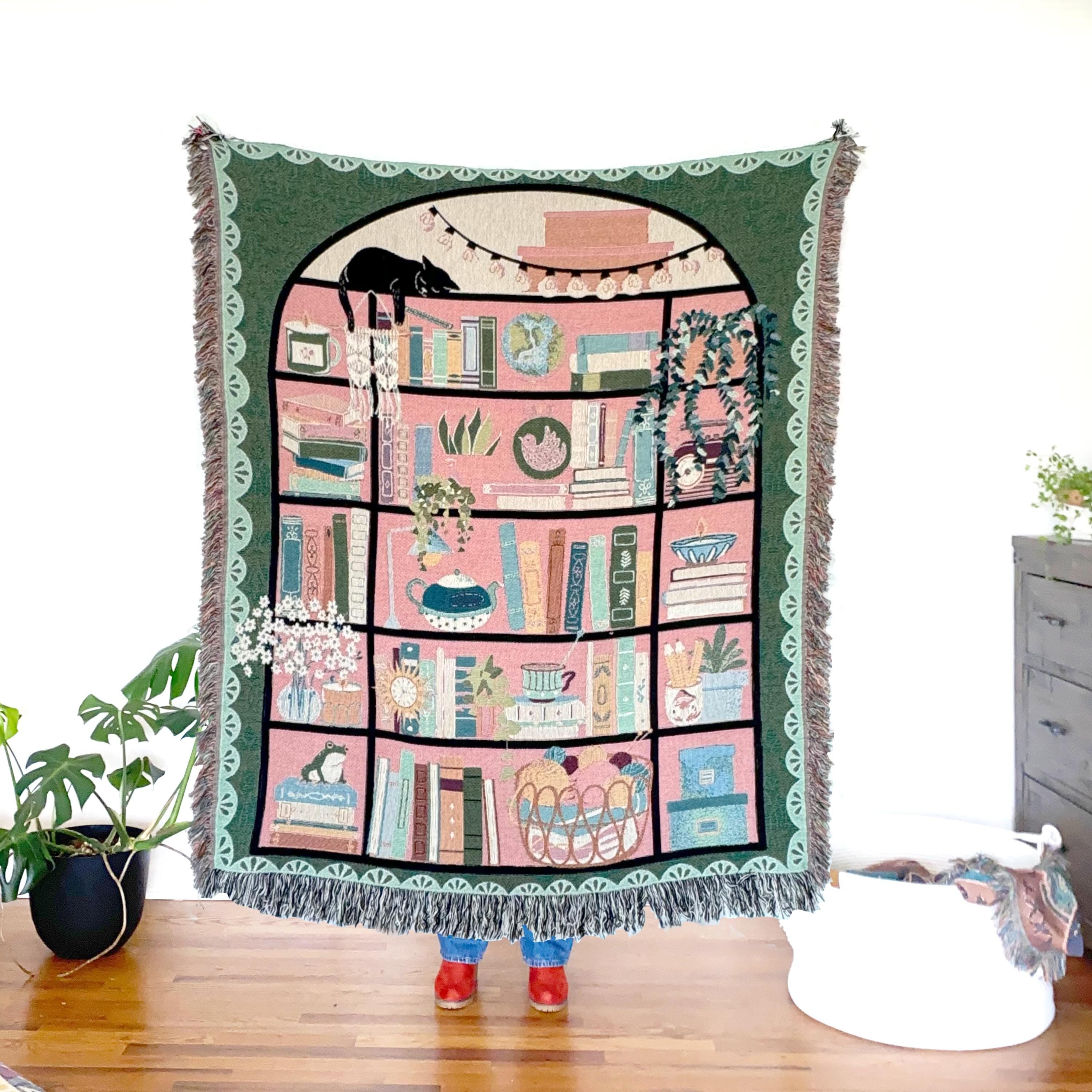 Custom Tapestry For Book Lover Throw Blanket Bookish Woven Tapestry Personalized Gift For Readers Book Club Gift Cozy Book Nook Wall Hanging
