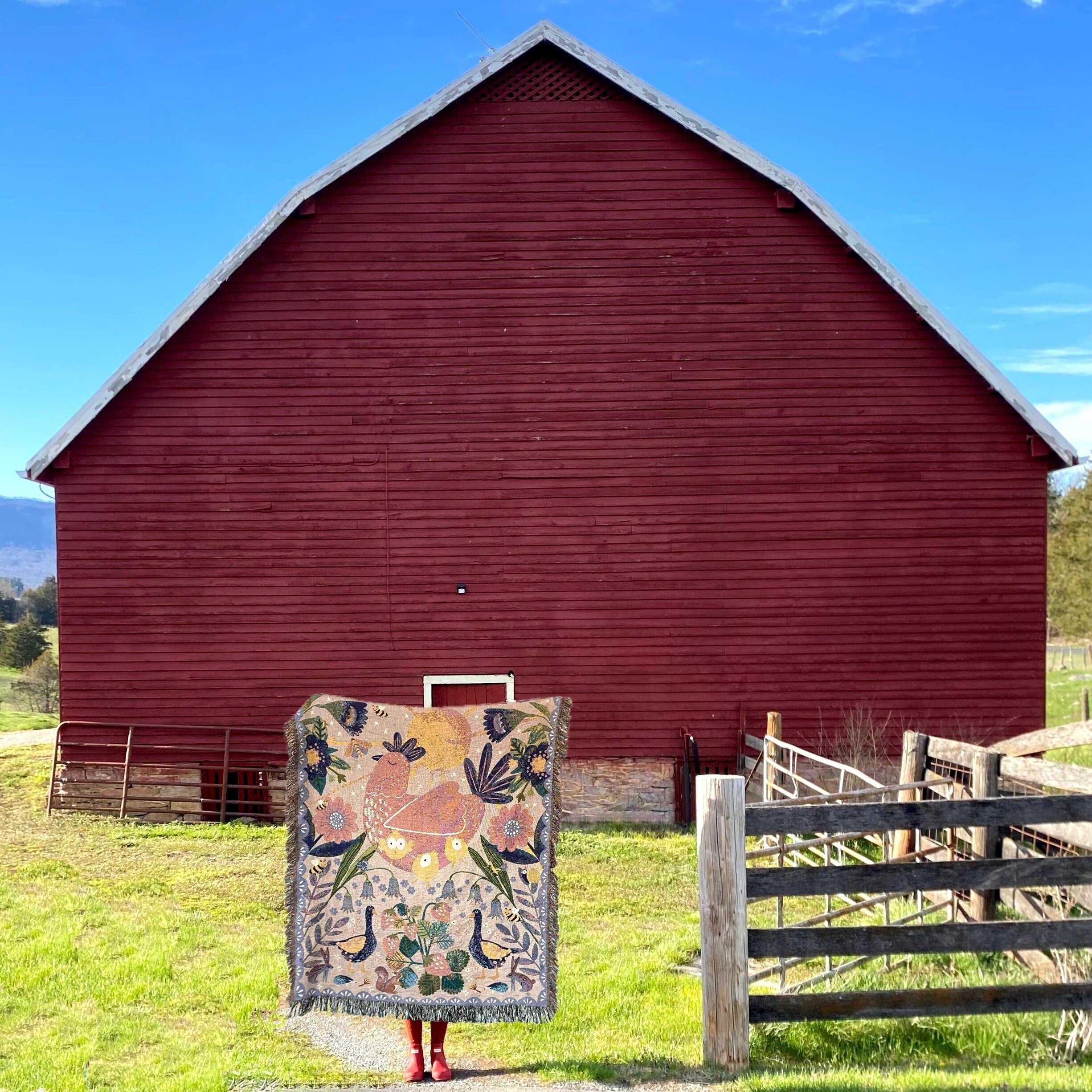 Personalized Picnic Blanket Farmhouse Gift For Chicken Farmer Country Girl Tapestry Cottagecore Wall Hanging