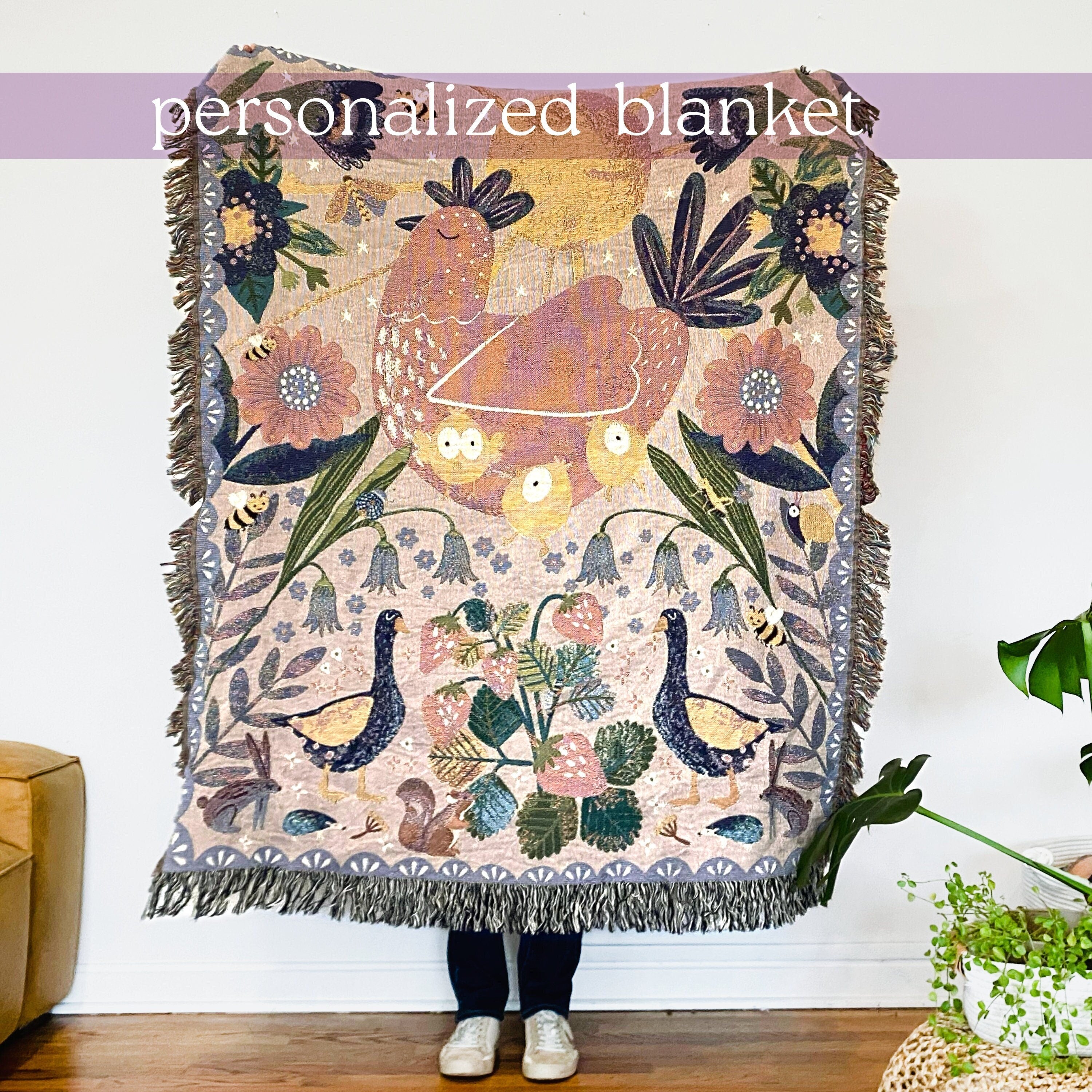 Personalized Picnic Blanket Farmhouse Gift For Chicken Farmer Country Girl Tapestry Cottagecore Wall Hanging