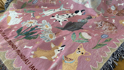 Custom Blanket For Pet Lovers Cat And Dog Woven Throw Tapestry, Personalized Dog And Cat Mom, Light Weighted Blanket, Custom Dog Lover Gift