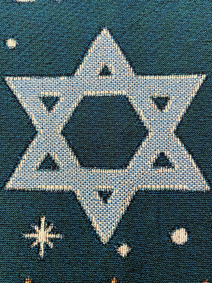 Bar Mitzvah Throw Blanket, Personalized Hebrew Gift, Modern Jewish Art, Peace, Gift For Bar Mitzvah