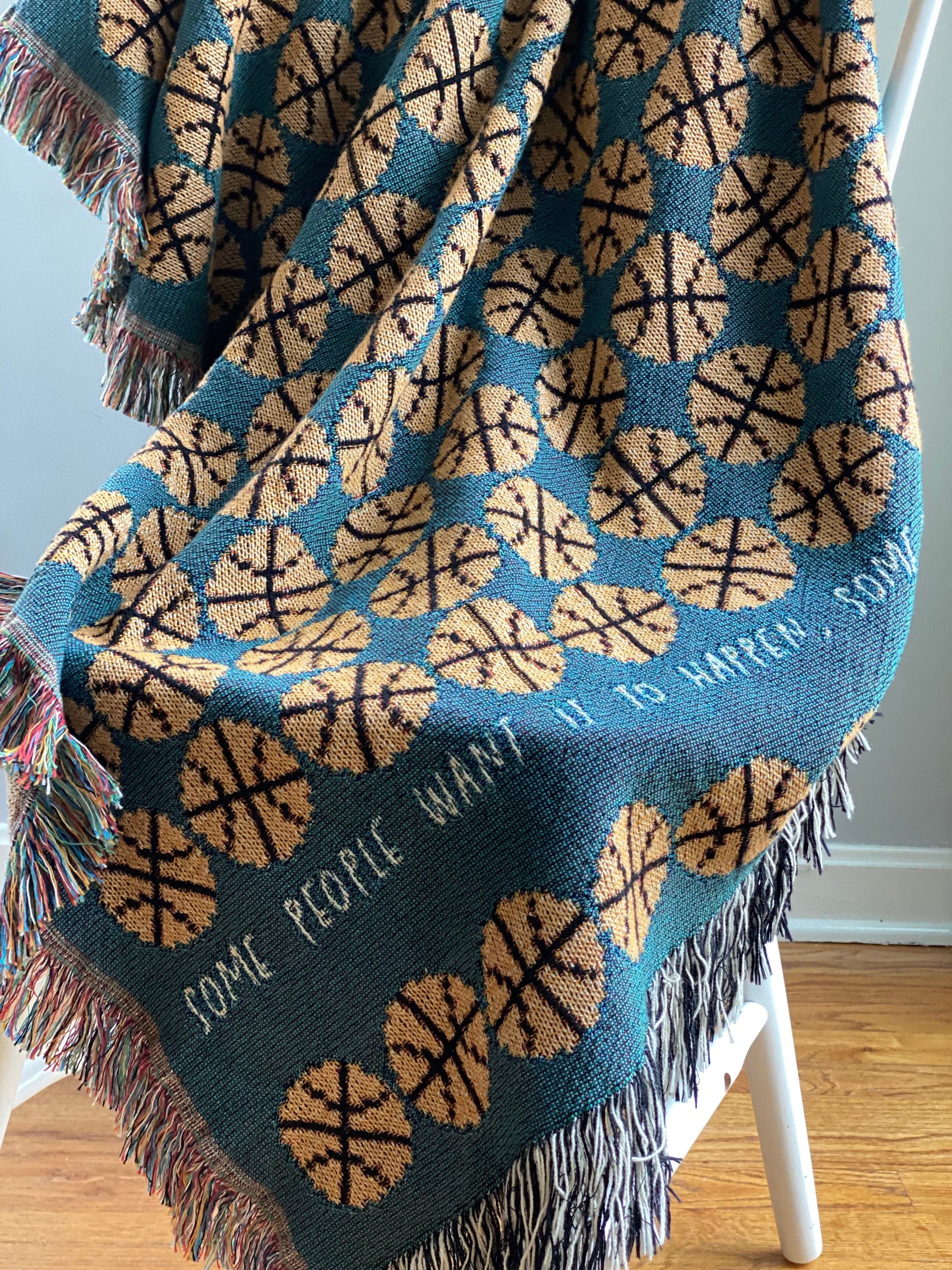 Personalized Basketball Woven Blanket, Custom Basketball Gift,  Personalized Basketball Coach Gift, Sports Beach Blanket